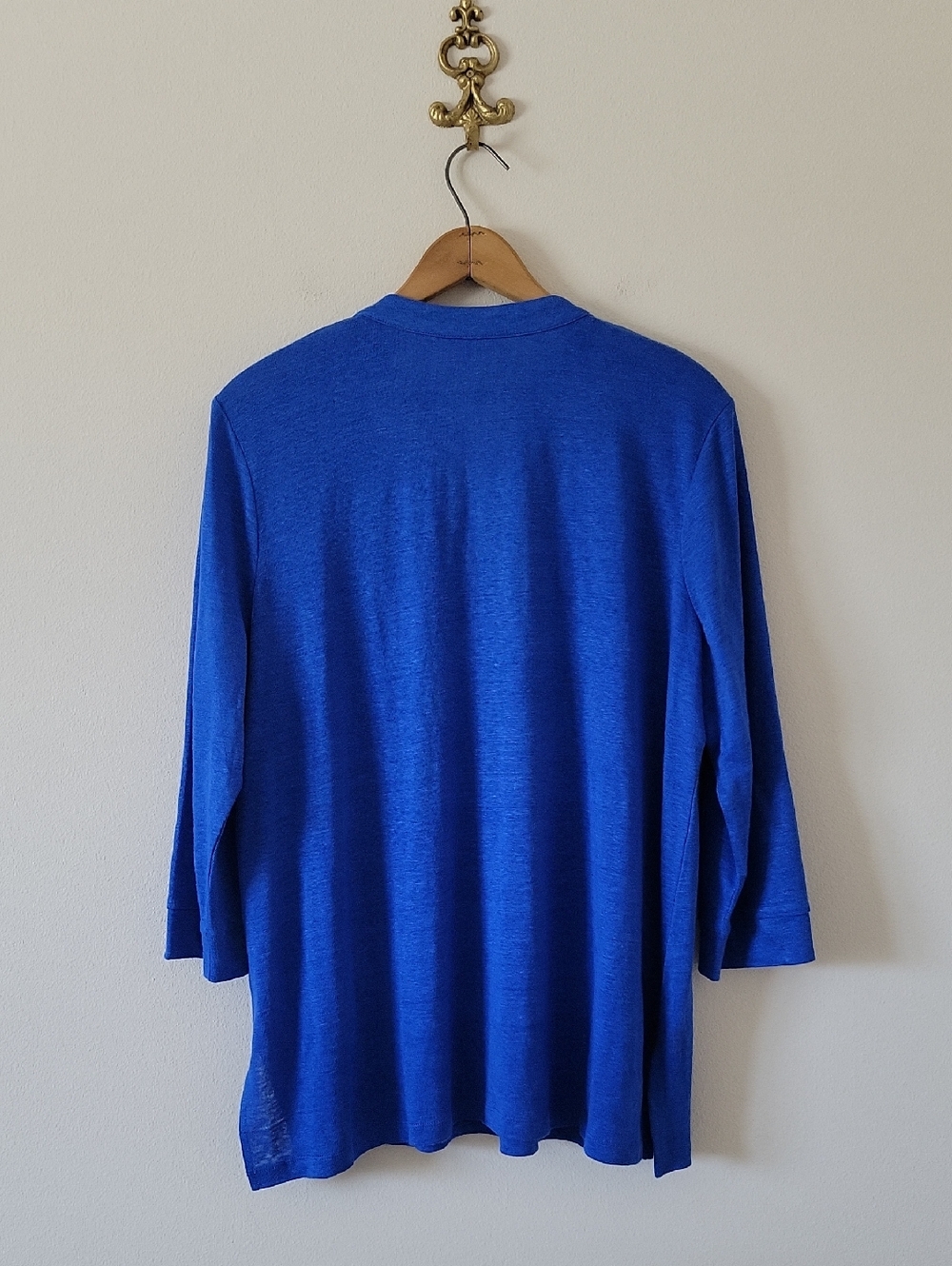 Chico's Blue Linen Embellished‎ Tunic Top Size XL - Picture 4 of 7